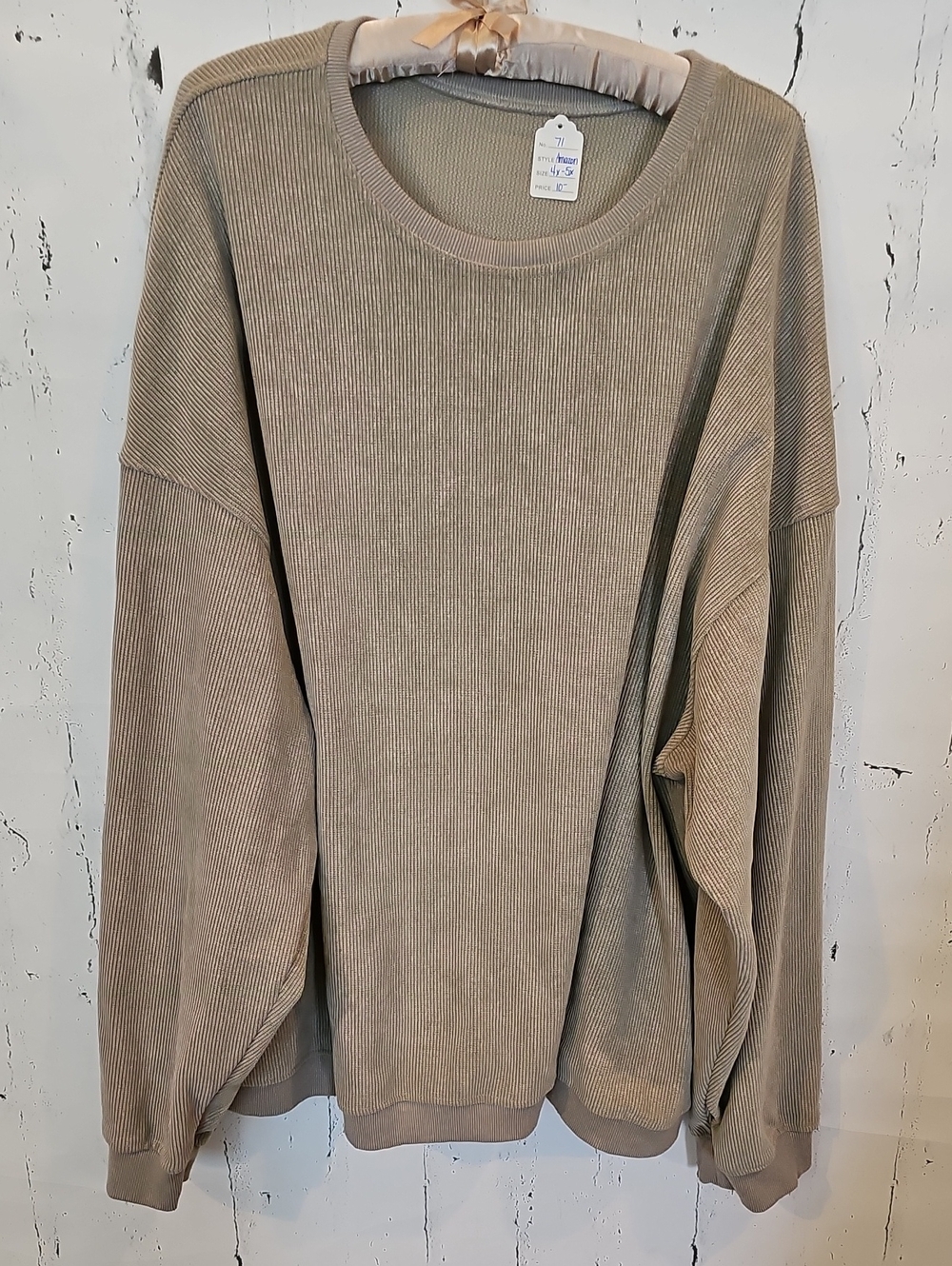 Amazon Men's Crewneck Sweater in Light Olive-Taupe